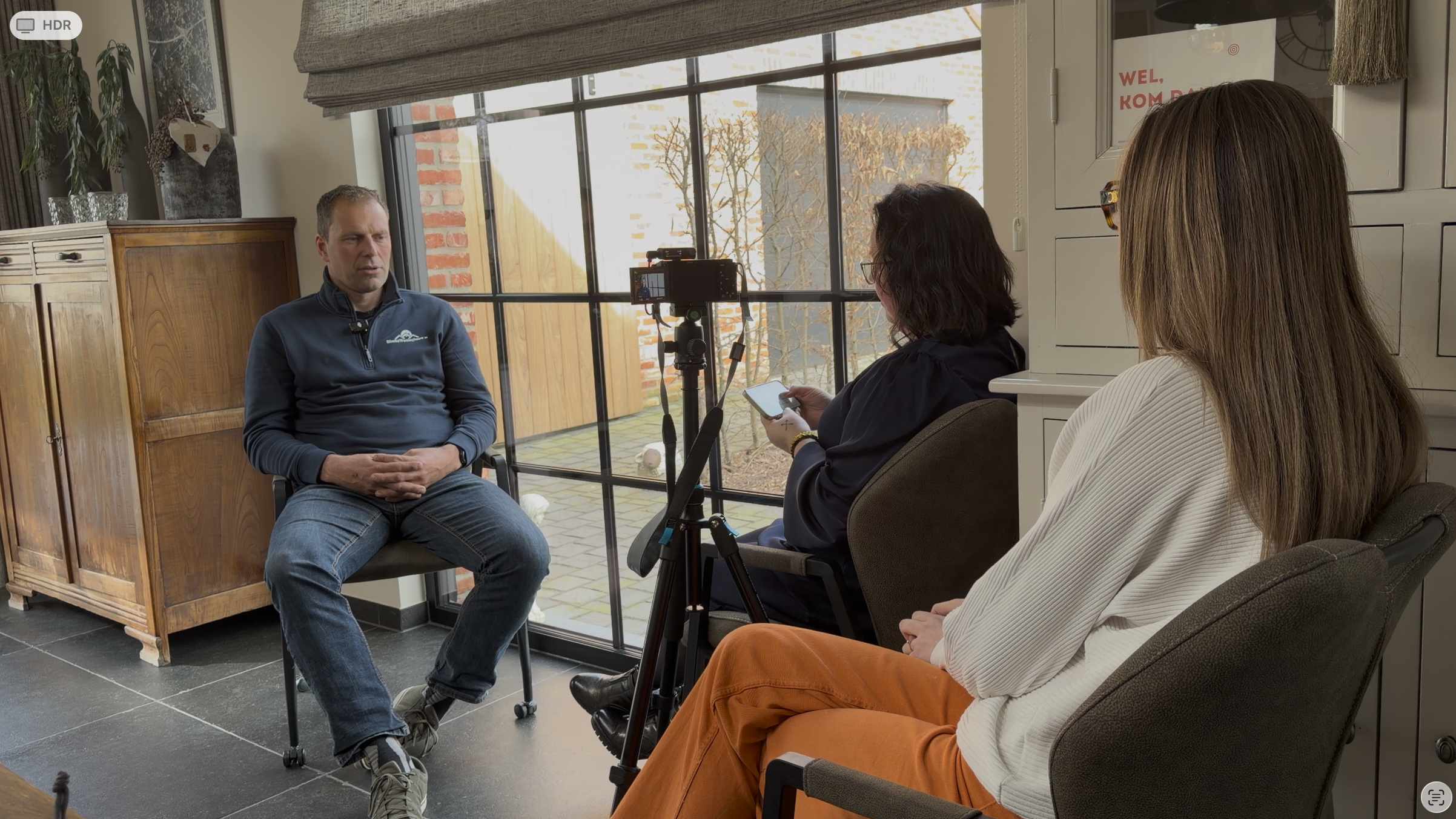 De zaakvoerder aan het woord in privé setting.